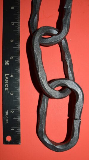 Decorative Hammered 3/8" square Bar Wrought Iron Chandelier Chain, Rain Chain. $23.85/ft.