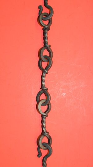 Wrought Iron Combo Chain, 4" Twisted S Hooks  & Wrapped Links, 18", $46.65