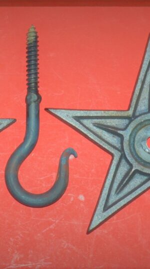 Wrought Iron Hooks with Wood Screws