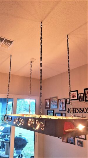 Project #2, Beam Lamp with 4) 5/16" S-Hook Chains
